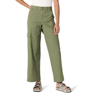 imageAmazon Essentials Womens HighRise RelaxedFit FullLength Wide Leg Cargo Khaki PantDark Olive