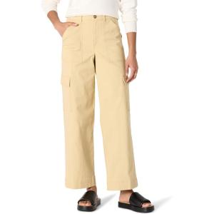 imageAmazon Essentials Womens HighRise RelaxedFit FullLength Wide Leg Cargo Khaki PantTan