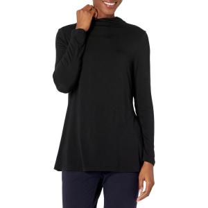 imageAmazon Essentials Womens Jersey LongSleeve Mock Neck Swing Tunic Previously Daily RitualBlack