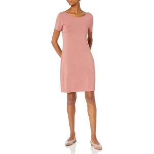 imageAmazon Essentials Womens Jersey RegularFit BalletBack tShirt Dress Previously Daily RitualDusty Rose