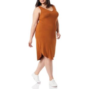 imageAmazon Essentials Womens Jersey RegularFit Sleeveless vNeck Midi Dress Previously Daily RitualCaramel