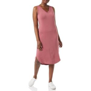 imageAmazon Essentials Womens Jersey RegularFit Sleeveless vNeck Midi Dress Previously Daily RitualDark Rose
