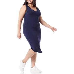 imageAmazon Essentials Womens Jersey RegularFit Sleeveless vNeck Midi Dress Previously Daily RitualNavy