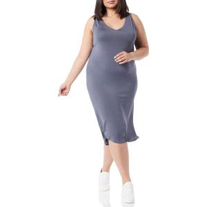 imageAmazon Essentials Womens Jersey RegularFit Sleeveless vNeck Midi Dress Previously Daily RitualSlate Grey