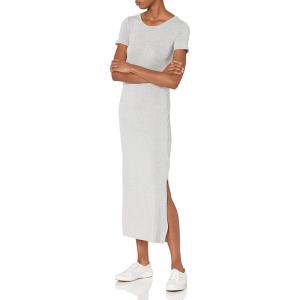 imageAmazon Essentials Womens Jersey StandardFit ShortSleeve Crewneck Side Slit Maxi Dress Previously Daily RitualGrey Heather