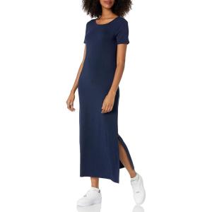 imageAmazon Essentials Womens Jersey StandardFit ShortSleeve Crewneck Side Slit Maxi Dress Previously Daily RitualNavy