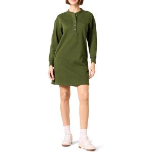 imageAmazon Essentials Womens Knit Henley Sweatshirt Dress Available in Plus SizeDark Olive
