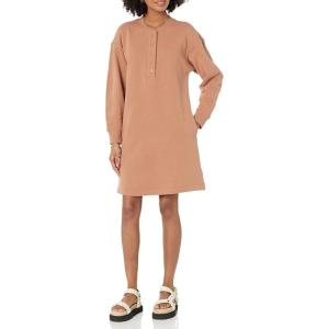 imageAmazon Essentials Womens Knit Henley Sweatshirt Dress Available in Plus SizeLight Brown