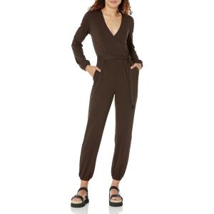 imageAmazon Essentials Womens Knit Surplice Jumpsuit Available in Plus SizeEspresso