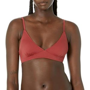 imageAmazon Essentials Womens LightSupport Classic Bikini Swimsuit TopBrick Red