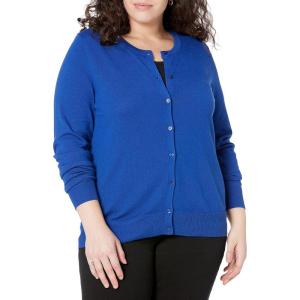 imageAmazon Essentials Womens Lightweight Crewneck Cardigan Sweater Available in Plus SizeBright Blue