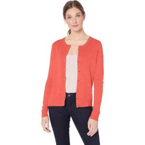 imageAmazon Essentials Womens Lightweight Crewneck Cardigan Sweater Available in Plus SizeCoral Pink