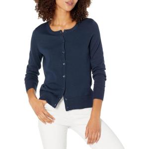 imageAmazon Essentials Womens Lightweight Crewneck Cardigan Sweater Available in Plus SizeNavy