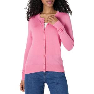 imageAmazon Essentials Womens Lightweight Crewneck Cardigan Sweater Available in Plus SizePink