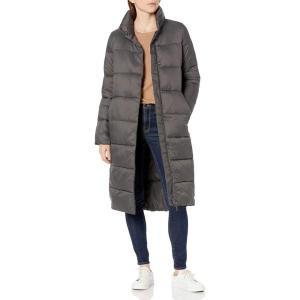 imageAmazon Essentials Womens Lightweight FullZip WaterResistant Long Cocoon Puffer Winter CoatCharcoal