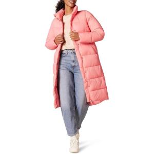imageAmazon Essentials Womens Lightweight FullZip WaterResistant Long Cocoon Puffer Winter CoatPink