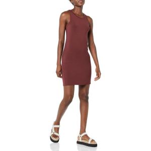 imageAmazon Essentials Womens Lightweight Jersey SlimFit Tank Mini Dress Previously Daily RitualRich Chestnut Brown