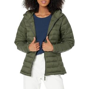 imageAmazon Essentials Womens Lightweight LongSleeve FullZip WaterResistant Packable Hooded Puffer JacketOlive