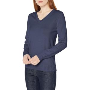 imageAmazon Essentials Womens Lightweight LongSleeve VNeck Sweater 100 CottonNavy