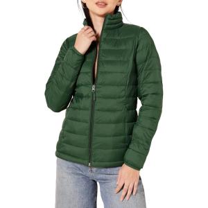 imageAmazon Essentials Womens Lightweight LongSleeve WaterResistant Packable Puffer Jacket Available in Plus SizeDark Green