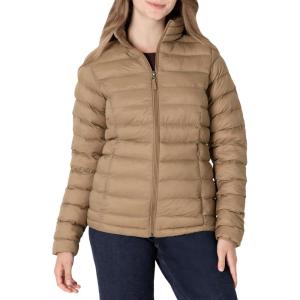 imageAmazon Essentials Womens Lightweight LongSleeve WaterResistant Packable Puffer Jacket Available in Plus SizeMushroom Brown