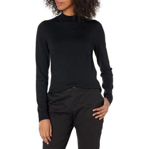 imageAmazon Essentials Womens Lightweight Mockneck Sweater Available in Plus SizeBlack