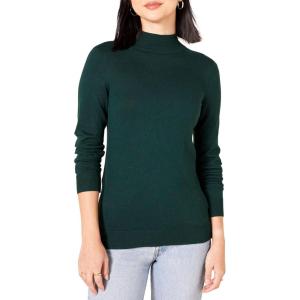 imageAmazon Essentials Womens Lightweight Mockneck Sweater Available in Plus SizeForest Green