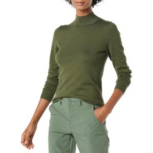imageAmazon Essentials Womens Lightweight Mockneck Sweater Available in Plus SizeOlive