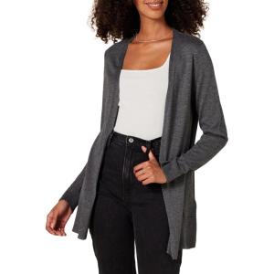 imageAmazon Essentials Womens Lightweight OpenFront Cardigan Sweater Available in Plus SizeCharcoal Heather