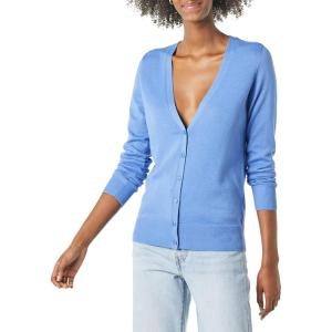 imageAmazon Essentials Womens Lightweight VNeck Cardigan Sweater Available in Plus SizeBlue