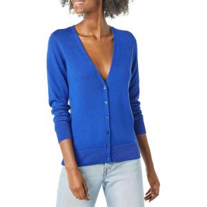 imageAmazon Essentials Womens Lightweight VNeck Cardigan Sweater Available in Plus SizeBright Blue