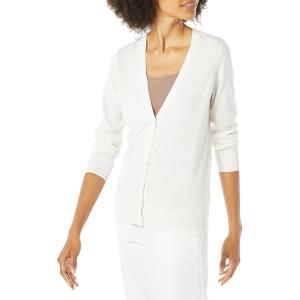 imageAmazon Essentials Womens Lightweight VNeck Cardigan Sweater Available in Plus SizeIvory
