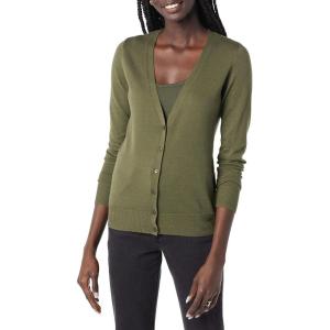 imageAmazon Essentials Womens Lightweight VNeck Cardigan Sweater Available in Plus SizeOlive