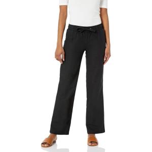 imageAmazon Essentials Womens Linen Blend Drawstring Relaxed Fit Wide Leg Pant Available in Plus SizeBlack