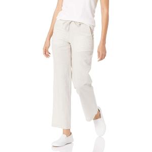 imageAmazon Essentials Womens Linen Blend Drawstring Relaxed Fit Wide Leg Pant Available in Plus SizeEcru