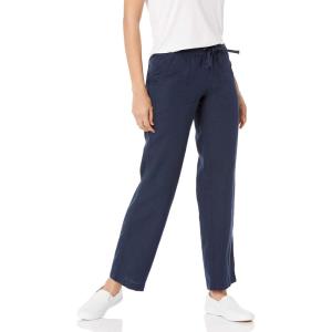 imageAmazon Essentials Womens Linen Blend Drawstring Relaxed Fit Wide Leg Pant Available in Plus SizeNavy