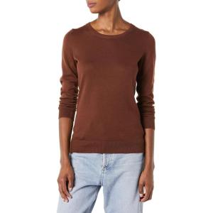 imageAmazon Essentials Womens LongSleeve Lightweight Crewneck Sweater Available in Plus SizeBrown
