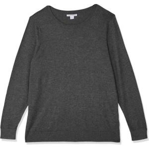 imageAmazon Essentials Womens LongSleeve Lightweight Crewneck Sweater Available in Plus SizeCharcoal Heather
