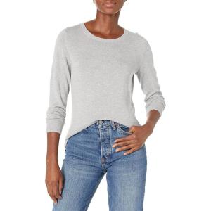 imageAmazon Essentials Womens LongSleeve Lightweight Crewneck Sweater Available in Plus SizeLight Grey Heather