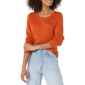 imageAmazon Essentials Womens LongSleeve Lightweight Crewneck Sweater Available in Plus SizeRust