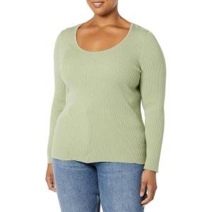 imageAmazon Essentials Womens LongSleeve Sweater Fine Gauge Stretch Scoop Neck Available in Plus SizesLight Sage Green
