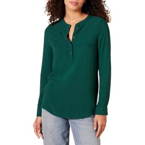 imageAmazon Essentials Womens LongSleeve Woven BlouseDark Green