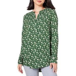 imageAmazon Essentials Womens LongSleeve Woven BlouseGreen Floral