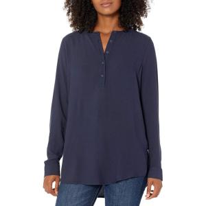 imageAmazon Essentials Womens LongSleeve Woven BlouseNavy