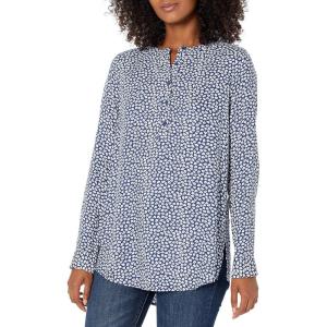 imageAmazon Essentials Womens LongSleeve Woven BlouseNavy White Petals