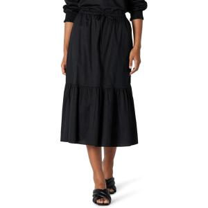 imageAmazon Essentials Womens MidRise Aline Cotton Sateen Tiered Midi Skirt Top Sold SeparatelyBlack