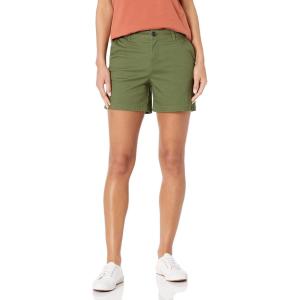 imageAmazon Essentials Womens MidRise SlimFit 5 Inch Inseam Khaki Short Available in Straight and Curvy FitsDark Olive
