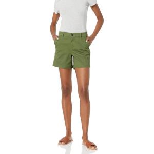 imageAmazon Essentials Womens MidRise SlimFit 5 Inch Inseam Khaki Short Available in Straight and Curvy FitsOlive