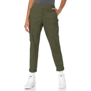 imageAmazon Essentials Womens MidRise SlimFit Stretchy Cropped Tapered Leg Khaki Dress Pants Available in Plus SizeDark Olive