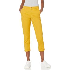 imageAmazon Essentials Womens MidRise SlimFit Stretchy Cropped Tapered Leg Khaki Dress Pants Available in Plus SizeDark Yellow
